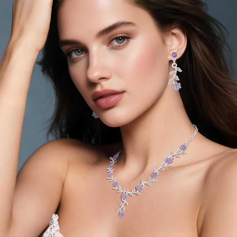 Kamirola Tiaras and Crowns for Women,Tiaras Earrings Necklace, Crystal Bridal Jewelry Set (TR48) - Image 5